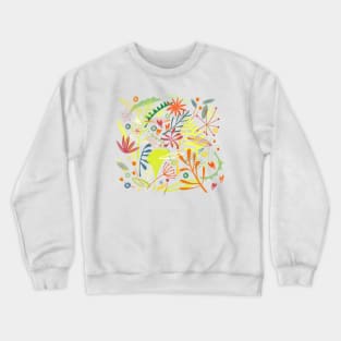 Tropical Leaves and Flowers Art Crewneck Sweatshirt